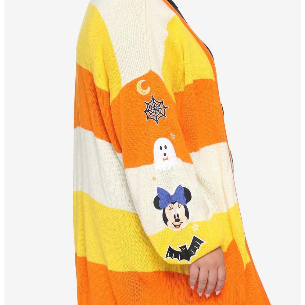 HP🎊🎊🎃Disney Mickey Mouse Halloween Candy Corn Stripe Girls Open Cardigan - Picture 9 of 15